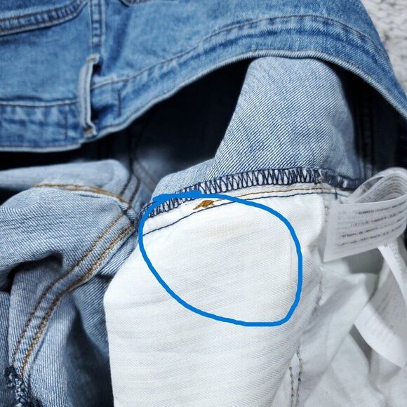 Abercrombie 90s Slim Straight Ultra High Rise Jeans Blue Ripped Y2K Size 24 37 - Picture 7 of 12